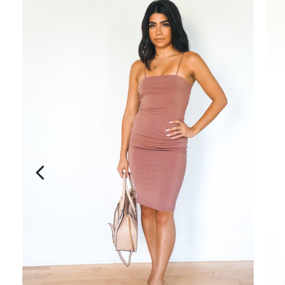 NWT Solid Stretchy Cami Bodycon Midi Dress - Picture 5 of 11
